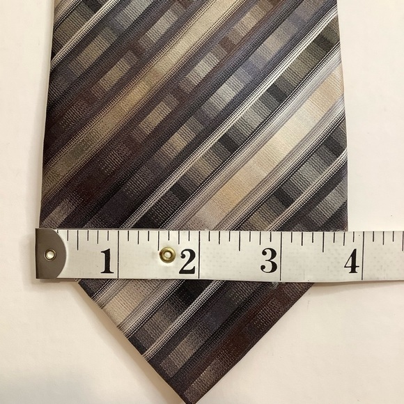 JOSEPH & FEISS Neutral Stripe Woven Silk Tie - Picture 9 of 11